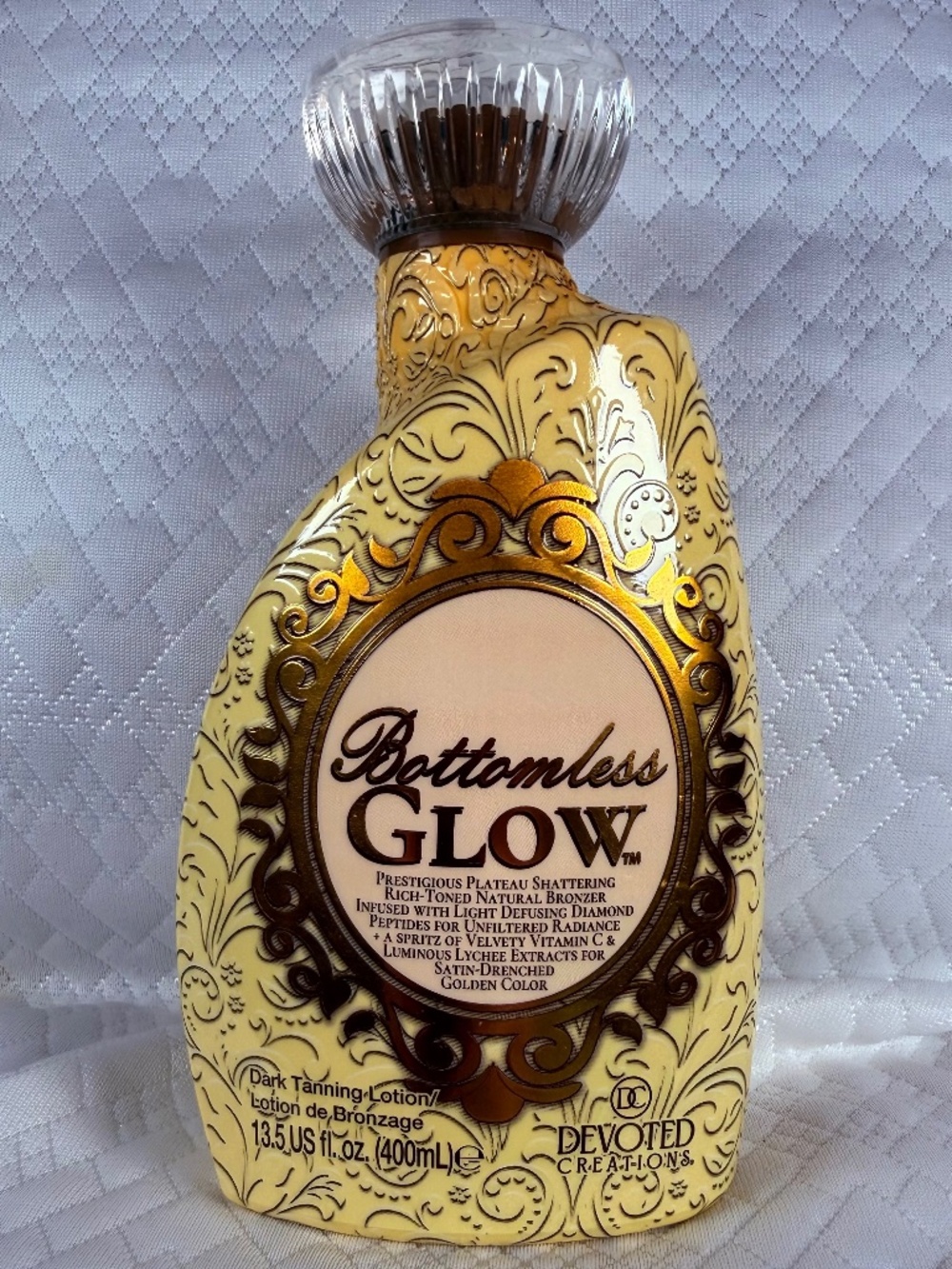 Bottomless Glow Dark Tanning Lotion - Devoted Creations - new bottle - bronzer